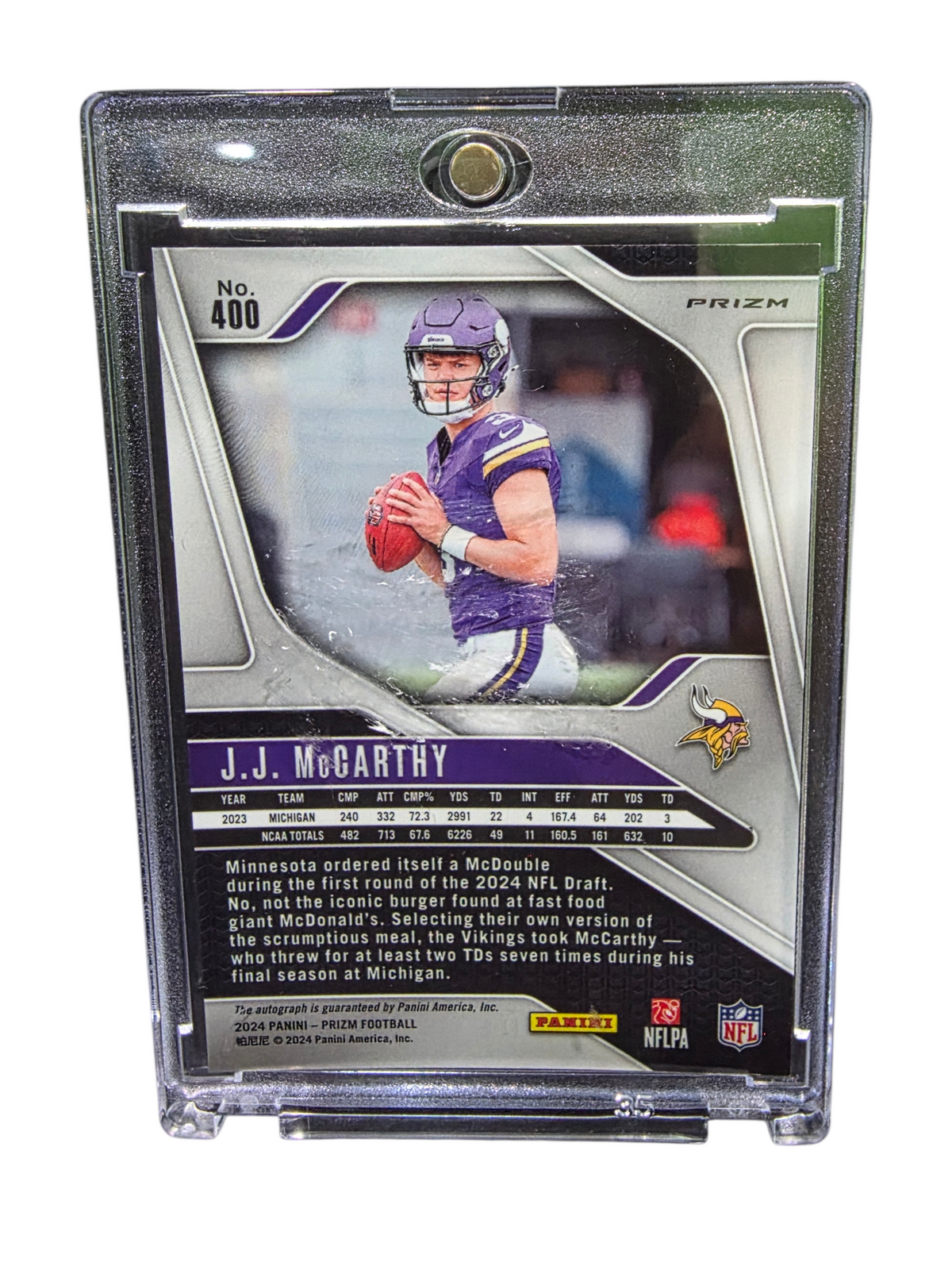 2024 Panini Prizm J.J. Mccarthy #400 Rc