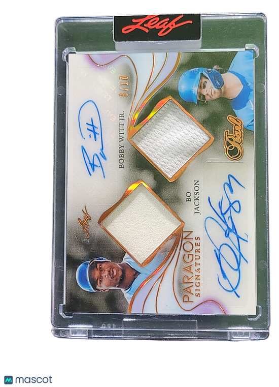 2025 Leaf Bo Jackson Bobby Witt Jr. #Ps2-01 Dual Auto 8/10 Dual Game-Used