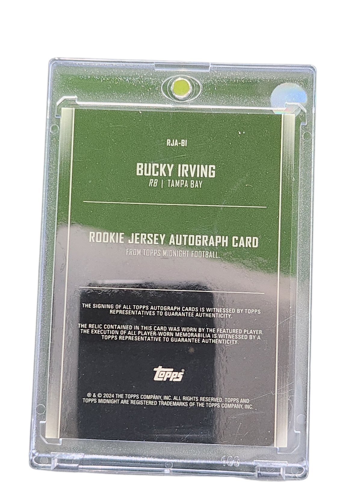 2024 Topps Midnight Bucky Irving #Rja-Bi Player-Worn Rc / 50 Rookie Jersey Auto