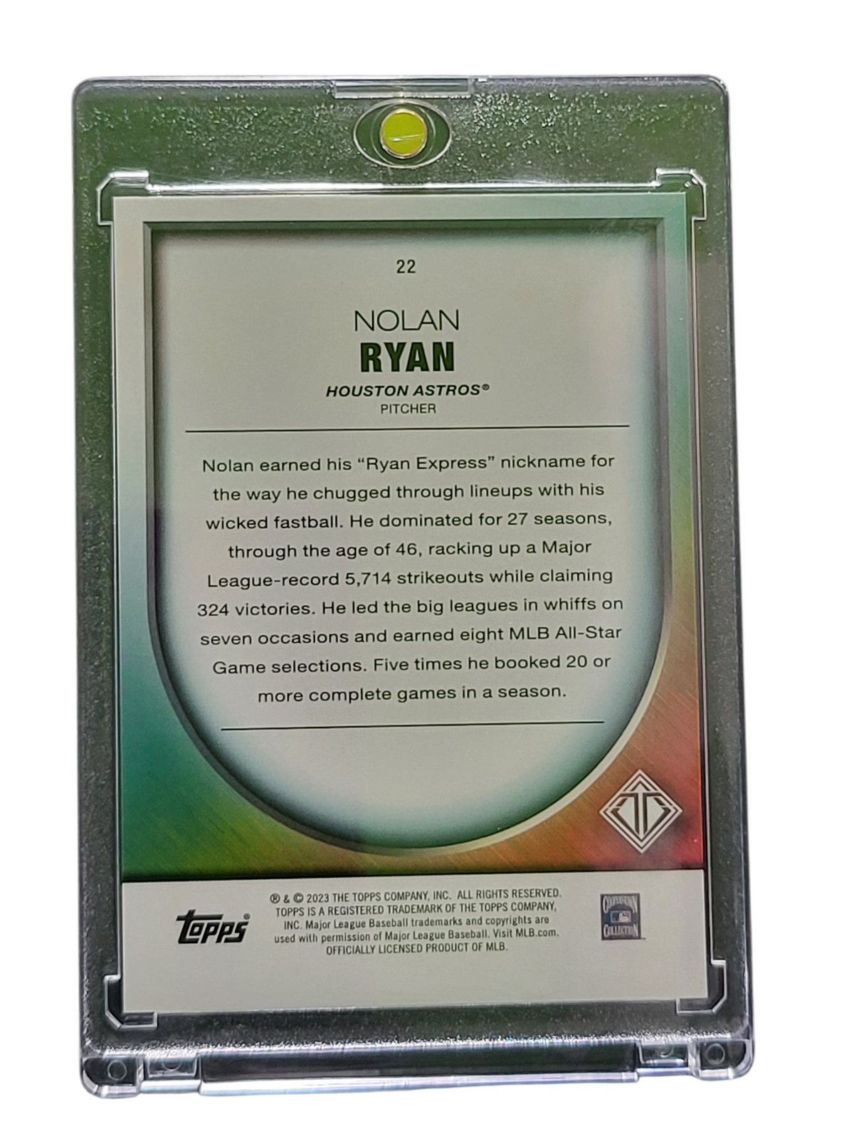 2023 Topps Tribute Nolan Ryan #22 Gold 07/10