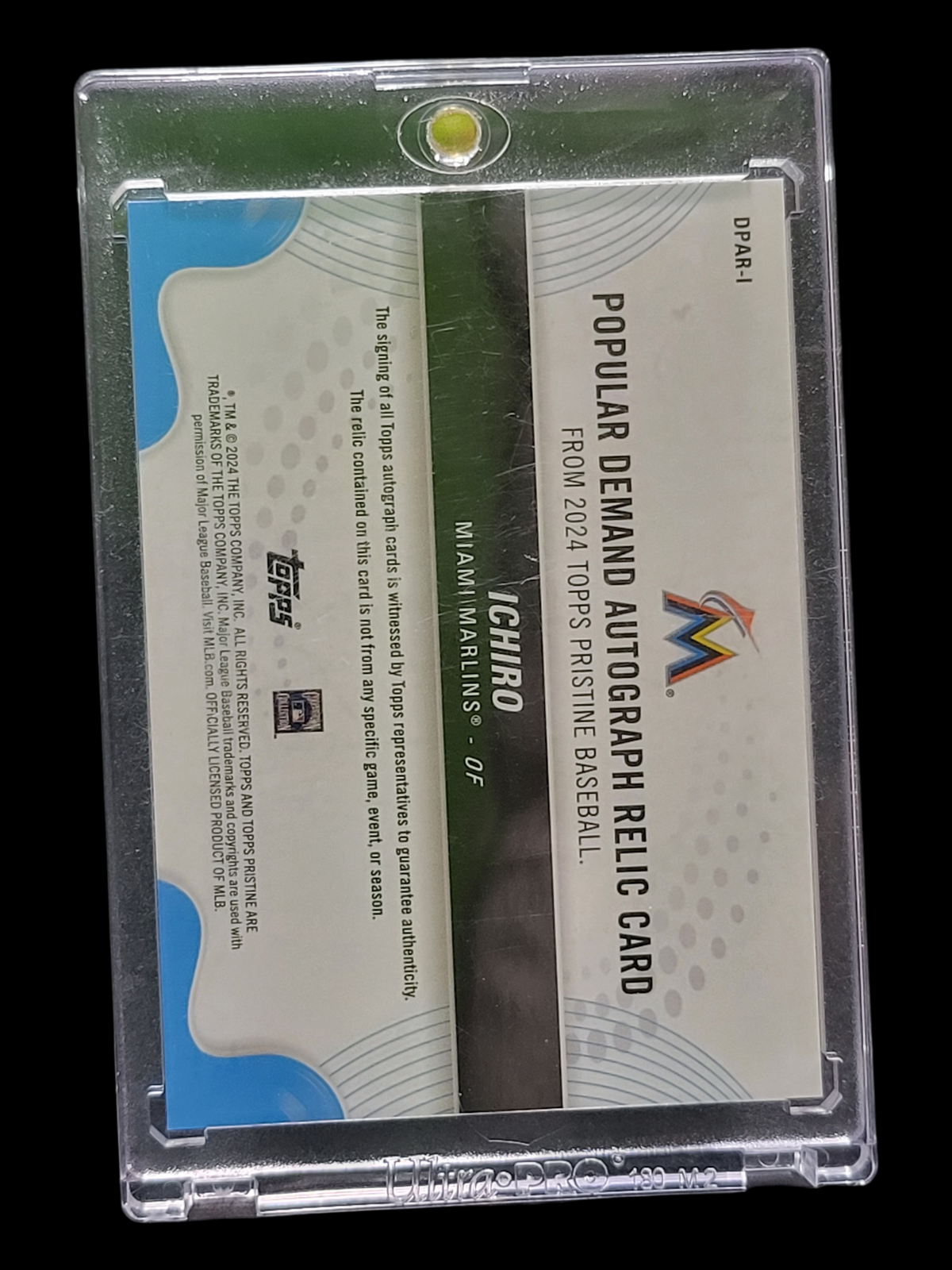 2024 Topps Pristine Popular Demand Ichiro #Dpar-I Relic Certified Auto