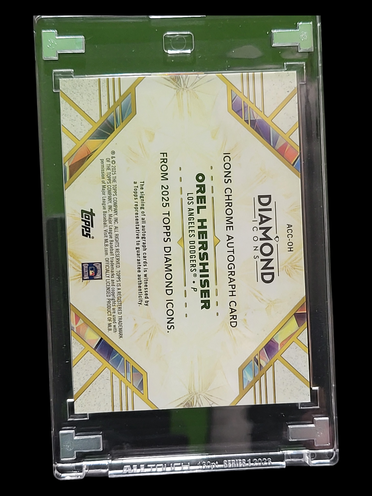 2025 Topps Diamond Icons Chrome Autograph Orel Hershiser #Acc-Oh Gold 10/15