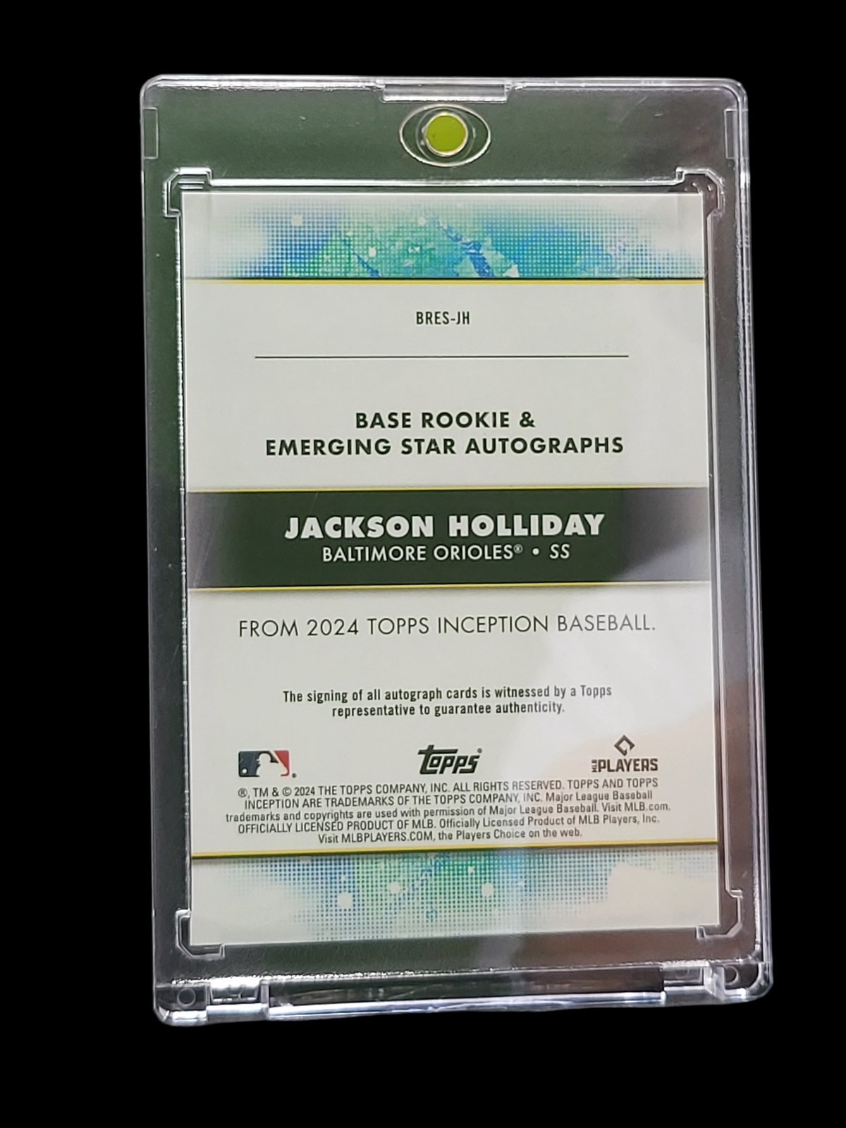 2024 Topps Inception Jackson Holliday #Bres-Jh Purple 19/199