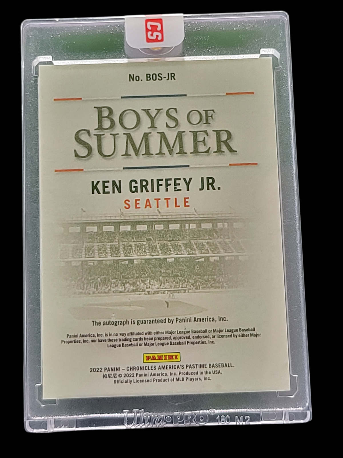 2022 Panini Chronicles Boys Of Summer Ken Griffey Jr. #Bos-Jr 09/40