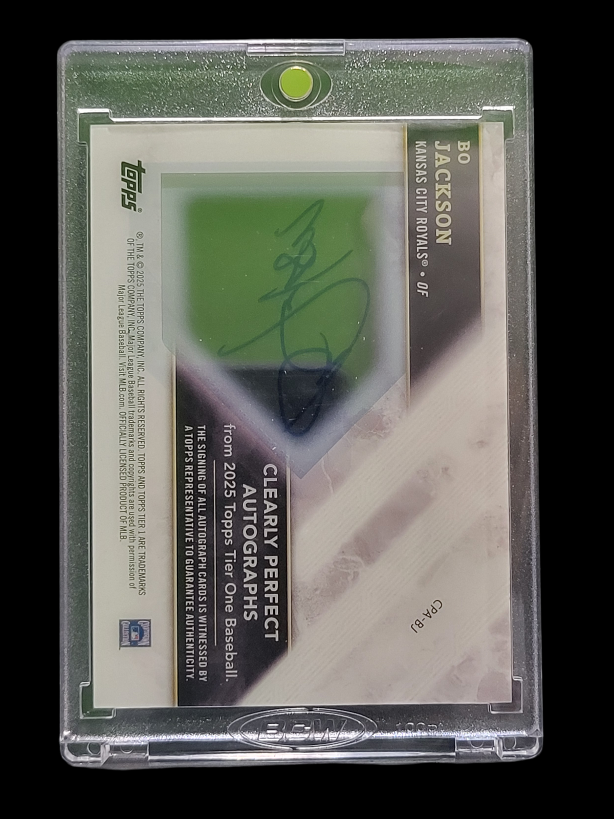 2025 Topps Tier One Bo Jackson #Cpa-Bj Clearly Perfect Autographs 12/25