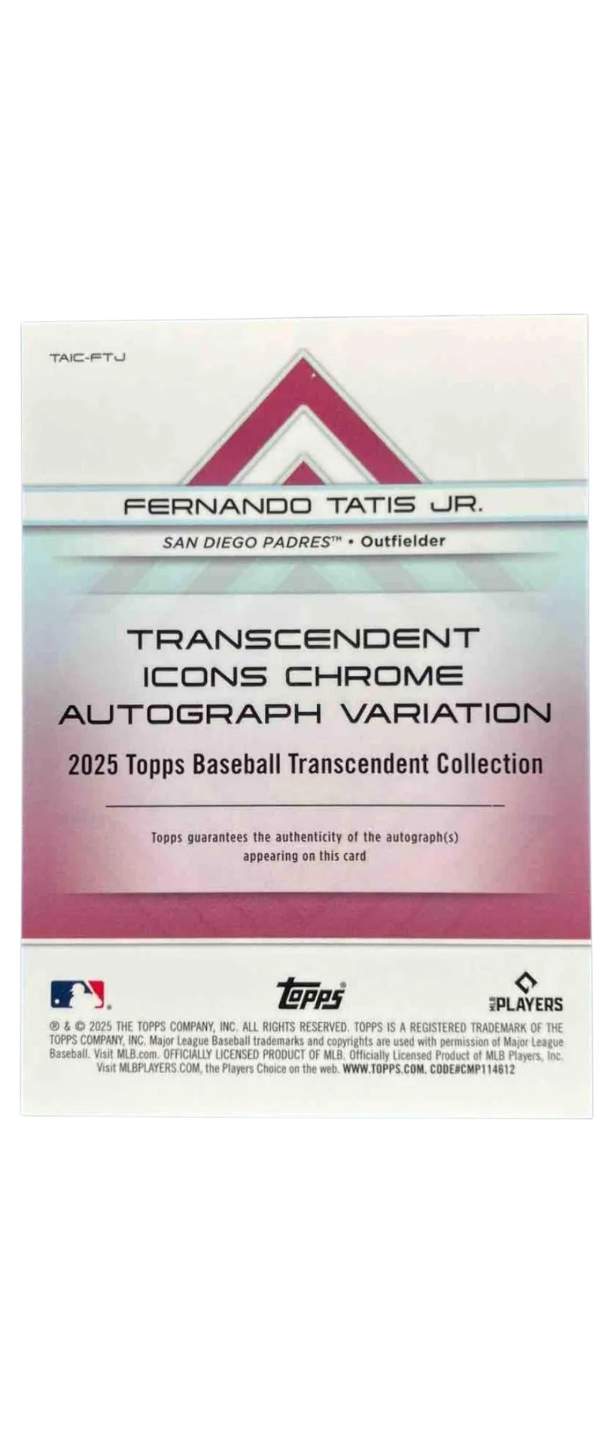 2025 Topps Transcendent Collection Fernando Tatis Jr. #Taic-Ftj Red 3/5