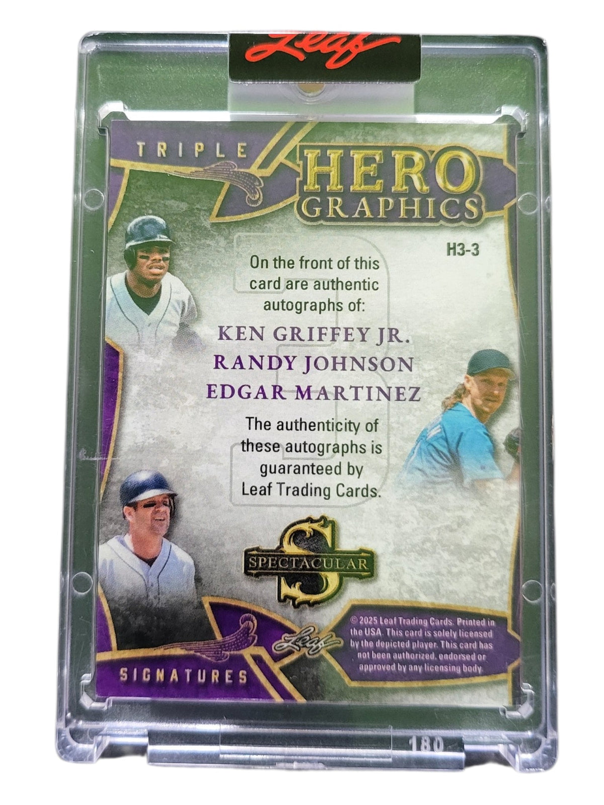 2025 Leaf Spectacular Hero Ken Griffey Jr. Johnson Edgar Martinez #H3-3 4/8
