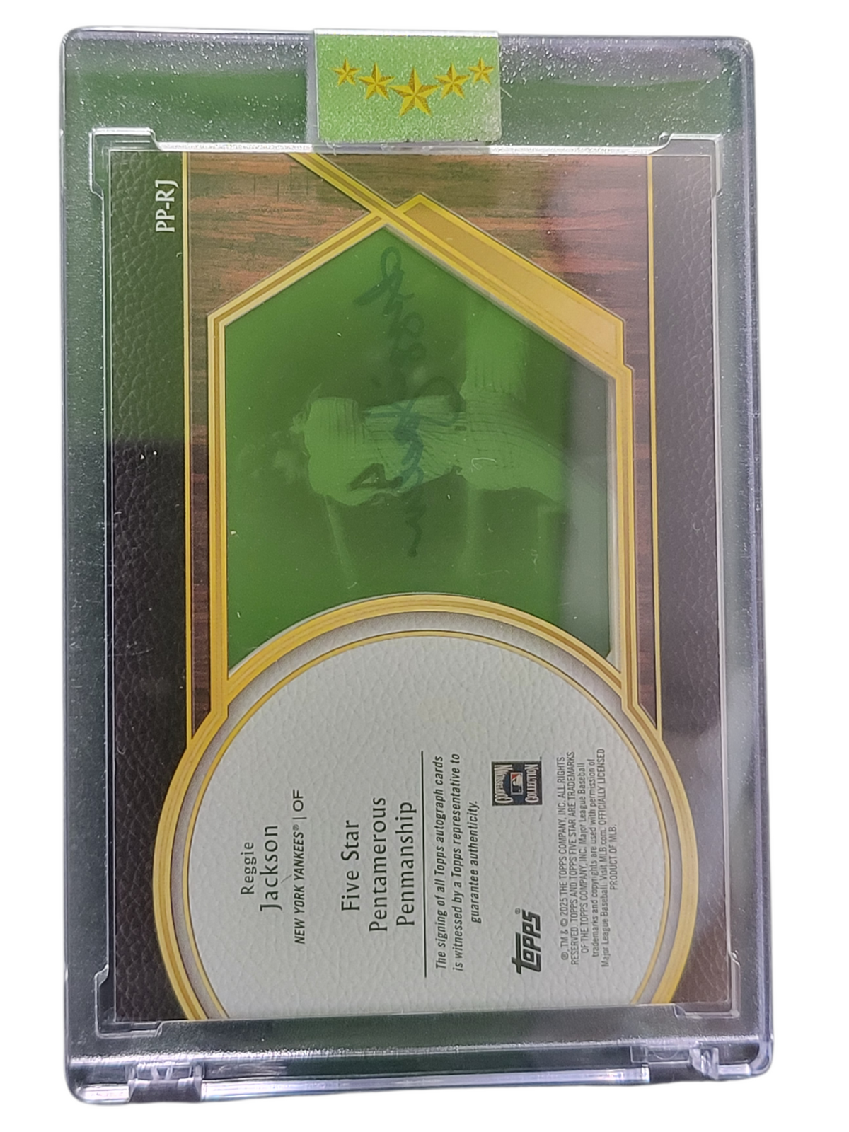 2025 Topps Five Star Pentamerous Penmanship Reggie Jackson #Pp-Rj Green 10/10
