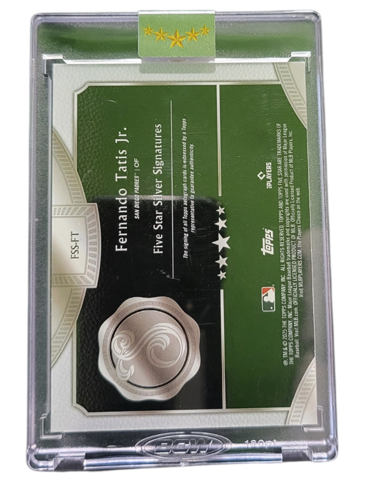 2025 Topps Five Star Silver Signatures Fernando Tatis Jr. #Fss-Ft Green 07/15
