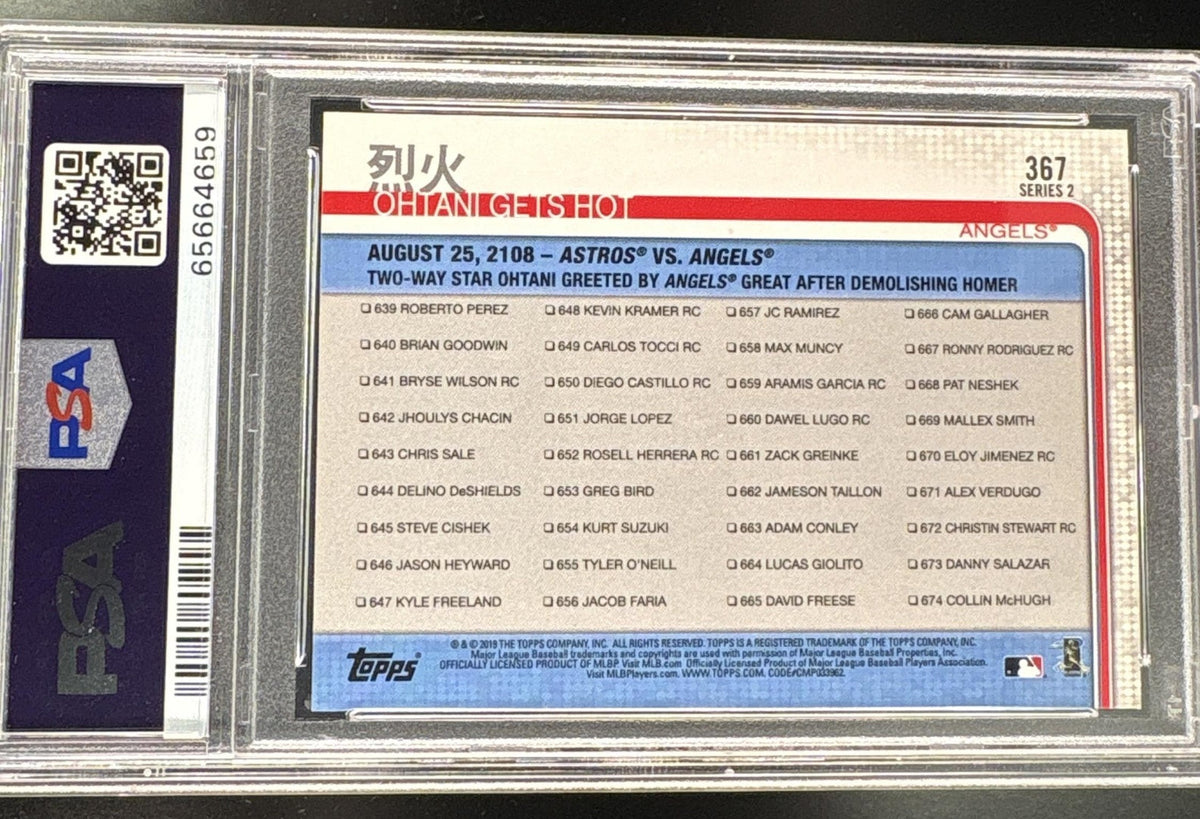 2019 Topps 150Th Anniversary Shohei Ohtani #367 PSA 10