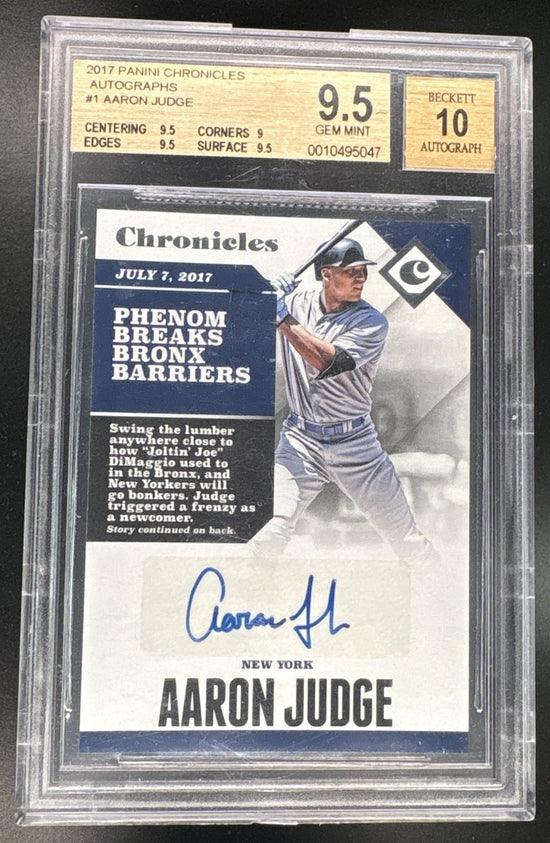 2017 Chronicles Aaron Judge Rookie Rc Auto BGS 9.5 Auto 10
