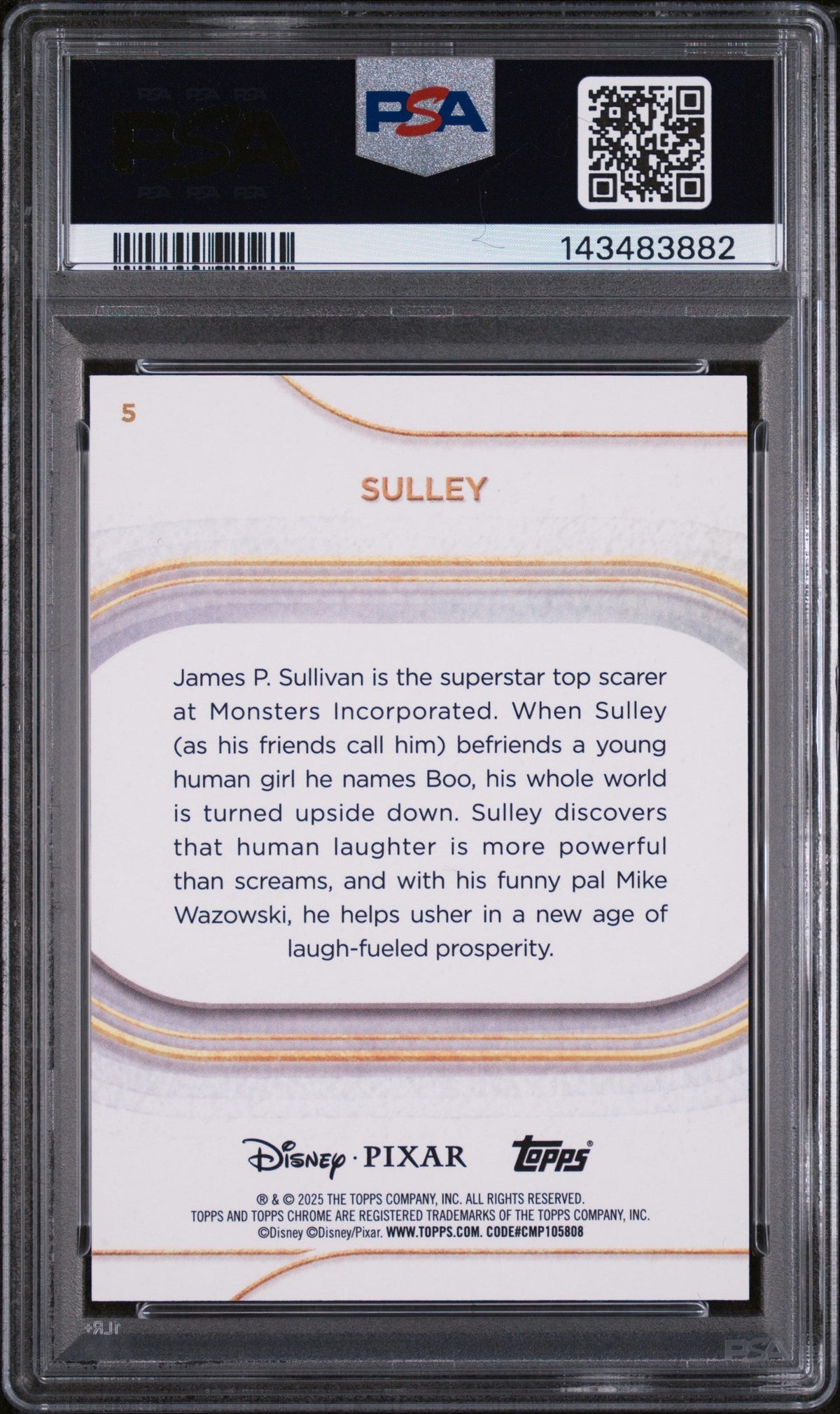 2025 Topps Chrome Disney Image Variation-Speckle Sulley #5 /265 PSA 10 143483882