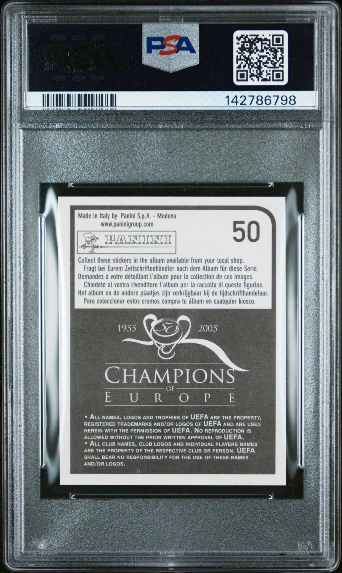 2005 Panini Champions Of Europe Stickers Cesc Fabregas #50 PSA 9