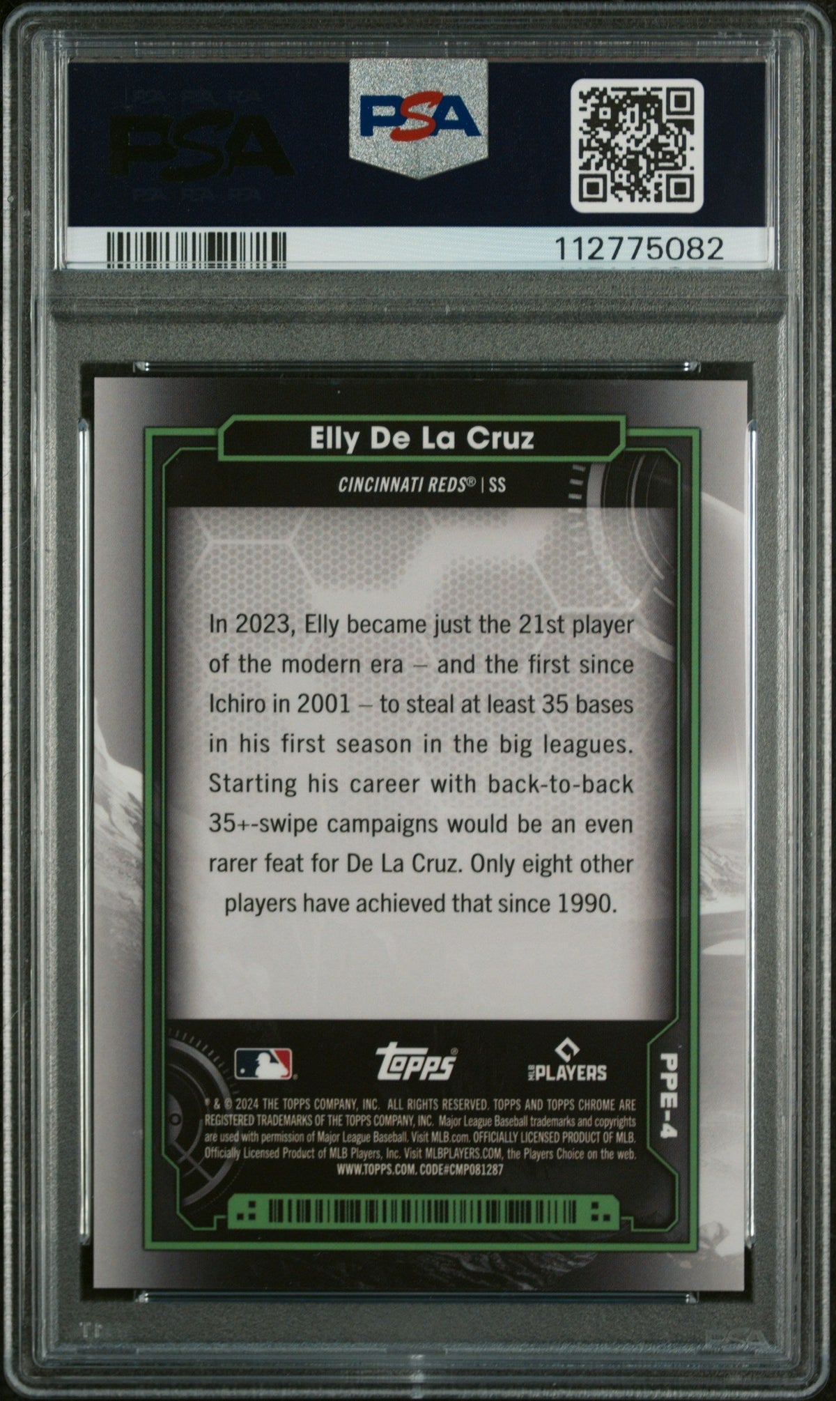2024 Topps Chrome Cosmic Planetary Pursuit Earth Elly De La Cruz #4 PSA 10