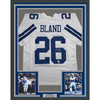 Framed Autographed/Signed Daron Bland 35x39 Dallas White Football Jersey JSA COA