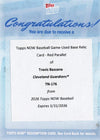2026 Topps Now Travis Bazzana #176 Red Relic Redemption /5 Top Prospect's 1st Home Run Caps Off Memorable Night Cleveland Guardians Rookie RC Baseball Card