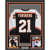 Framed Autographed/Signed Peter Forsberg 35x39 Philadelphia Black Hockey Jersey JSA COA