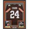 Framed Autographed/Signed Nick Chubb 35x39 Cleveland Brown Football Jersey Beckett BAS COA