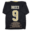 Autographed/Signed Drew Brees New Orleans Black Stat Football Jersey Beckett BAS COA