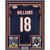 Framed Autographed/Signed Caleb Williams 35x39 Chicago Blue Pro Cut Football Jersey PSA/DNA COA