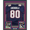 Framed Autographed/Signed Danny Amendola 35x39 New England Navy Blue Football Jersey JSA COA