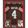 Framed Autographed/Signed Deshaun Watson 35x39 Cleveland Brown Football Jersey Beckett BAS COA