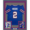 Framed Autographed/Signed D.J. DJ Moore 35x39 Buffalo Blue Football Jersey PSA/DNA COA