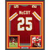 Framed Autographed/Signed LeSean McCoy 35x39 Kansas City Red Football Jersey JSA COA