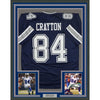 Framed Autographed/Signed Patrick Crayton 35x39 Dallas Blue Football Jersey JSA COA