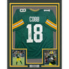 Framed Autographed/Signed Randall Cobb 35x39 Green Bay Green Football Jersey JSA COA