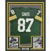 Framed Autographed/Signed Willie Davis HOF 81 & SB Champs 35x39 Green Bay Green Football Jersey PSA/DNA COA