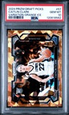 Graded 2024 Panini Prizm Draft Picks Caitlin Clark #57 Orange Ice Rookie RC Basketball Card PSA 10 Gem Mint