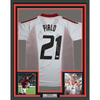 Framed Autographed/Signed Andrea Pirlo 35x39 AC Milan White Soccer Jersey Beckett BAS COA