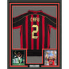 Framed Autographed/Signed Cafu 35x39 AC Milan Black/Red Soccer Futbol Jersey Beckett BAS COA