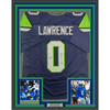 Framed Autographed/Signed Demarcus Lawrence 35x39 Seattle Blue Football Jersey Beckett BAS COA