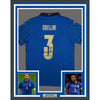 Framed Autographed/Signed Giorgio Chiellini 35x39 Italy Blue Soccer Futbol Jersey Beckett BAS COA