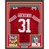 Framed Autographed/Signed Isaac Guerendo 35x39 San Francisco Red Football Jersey Beckett BAS COA