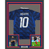 Framed Autographed/Signed Kylian Mbappe 35x39 France World Cup Blue Soccer Jersey Beckett BAS COA