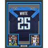 Framed Autographed/Signed LenDale White 35x39 Tennessee Navy Blue Football Jersey Beckett BAS COA