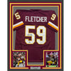 Framed Autographed/Signed London Fletcher 35x39 Washington Maroon Football Jersey Beckett BAS COA