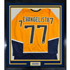 Framed Autographed/Signed Luke Evangelista 35x39 Nashville Yellow Hockey Jersey JSA COA