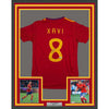 Framed Autographed/Signed Xavi Hernandez 35x39 Spain Red Soccer Futbol Jersey Beckett BAS COA #2