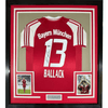 Framed Autographed/Signed Michael Ballack FC Bayern Munich 35x39 Red Soccer Futbol Jersey Beckett BAS COA