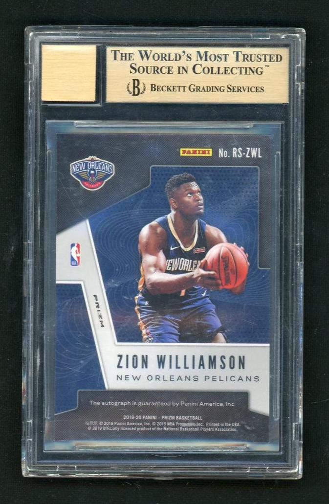 2019 Panini Prizm Rookie Signatures Silver Prizm Zion Williamson #Rs-Zwl BGS 9.5 0011817966