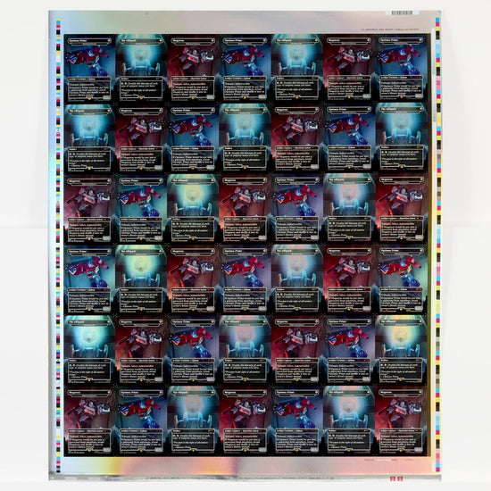 Magic The Gathering - Uncut Sheet: Secret Lair Drop: Transformers - Optimus Prime Vs Megatron Borderless Mythic Rare (Foil)