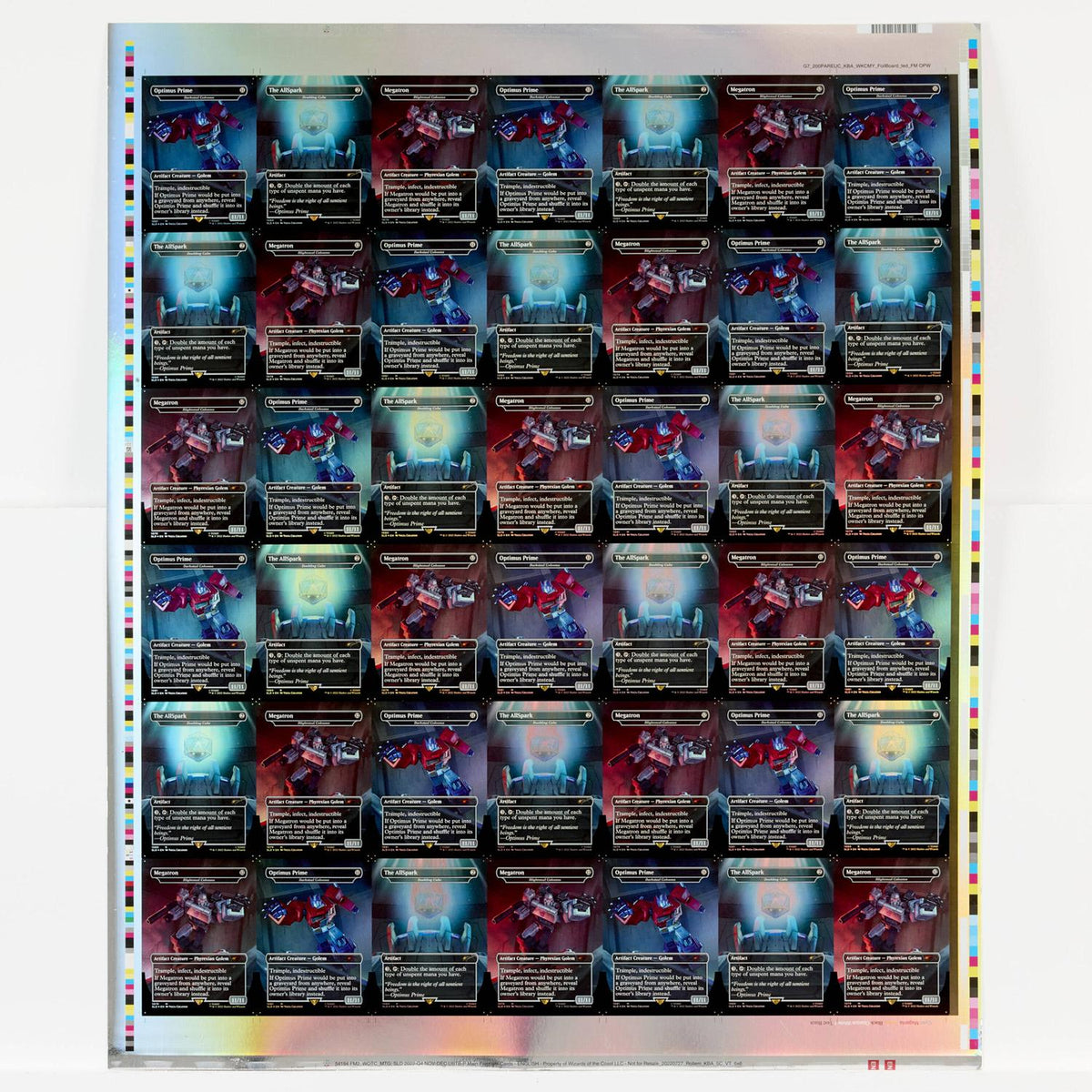 Magic The Gathering - Uncut Sheet: Secret Lair Drop: Transformers - Optimus Prime Vs Megatron Borderless Mythic Rare (Non-Foil)