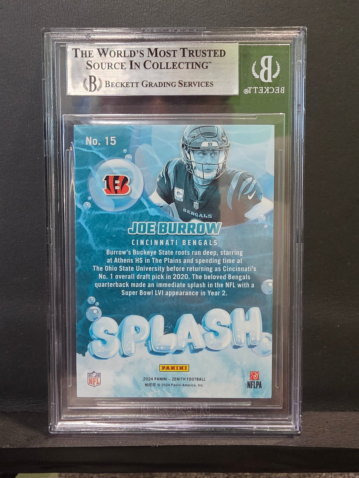 2024 Zenith Splash White Joe Burrow #15 BGS 1/1