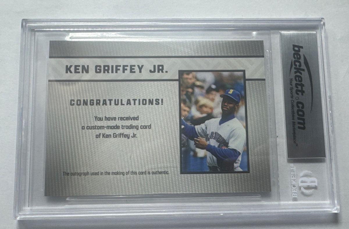 Ken Griffey Jr. Mariners Signed Large Custom Cut Auto Card #1/1 BGS Bas Beckett