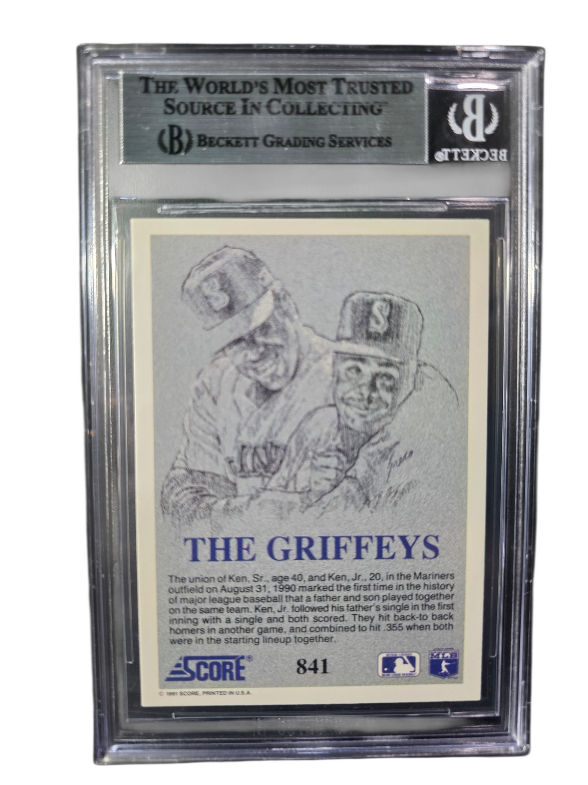 1991 Score Ken Griffey Sr. Ken Griffey Jr. #841 /Ken BGS Authentic