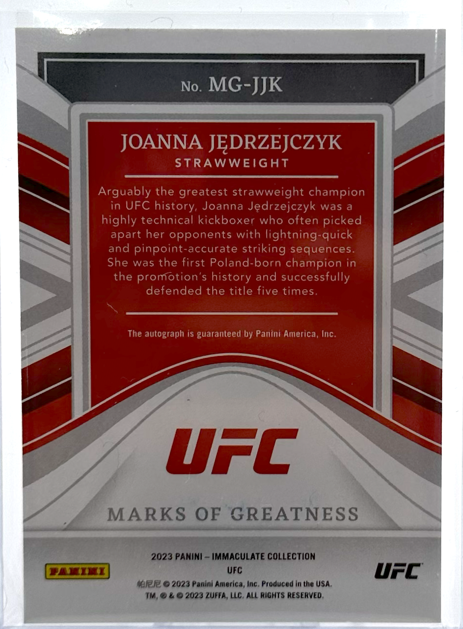 2023 Panini Immaculate UFC - Joanna Jedrzejczyk Mg-Jjk - Marks Of Greatness /10